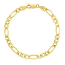 JewelStop 14K Yellow Gold 8in 4.5mm Figaro Chain Bracelet with Lobster Clasp