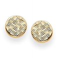 thumbnail image 1 of JewelStop 14K Yellow Gold Finish Diamond-Cut Fancy Post Button Earrings, Push Back Clasp, 1 of 3