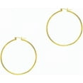 thumbnail image 1 of JewelStop 14K Yellow Gold Hoop Earrings - 40 mm X 2 mm, (3/32" x 1 9/16 Inches), 1 of 5