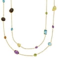 thumbnail image 1 of JewelStop 14K Yellow Gold Link Chain Fancy Multi-Color Stones Necklace - 30 Inches, 1 of 3