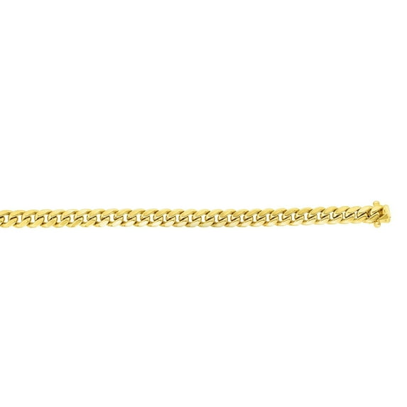 JewelStop 14K Yellow Gold Polished Finish 3.2mm Miami Cuban Chain with Box Clasp - 18"