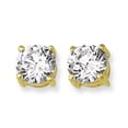 thumbnail image 1 of JewelStop 14K Yellow Gold Polished Finish 6mm Round CZ Stud Earrings with Push Back Clasp, 1 of 5