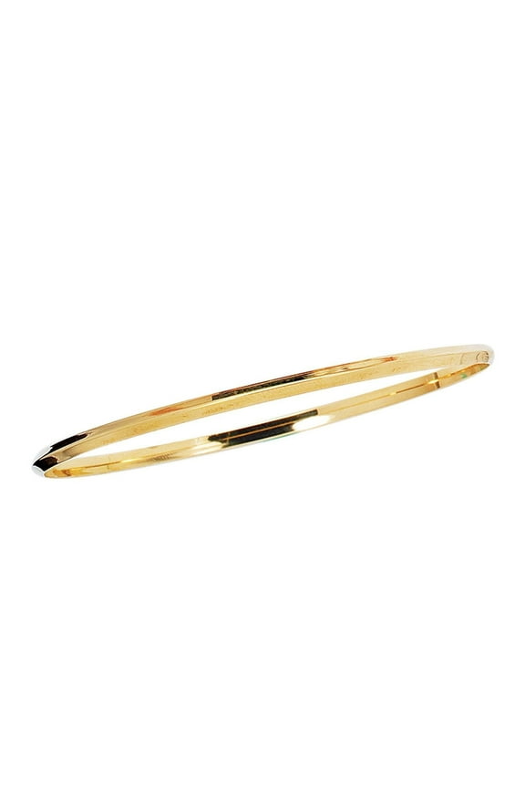 JewelStop 14K Yellow Gold Polished Finish Knife Edge Bangle - 8"