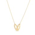 thumbnail image 1 of JewelStop 14K Yellow Gold Polished Finish jump ring at 16" Small Loopy Heart Necklace with Spring Ring Clasp - 18", 1 of 4