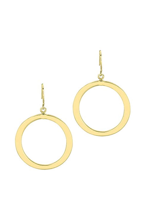 JewelStop 14K Yellow Gold Round Circle Earrings, 1.8gr.