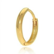 JEWELSTOP DESIGNER JEWELRY FOR LESS JewelStop 14K Yellow Gold Single Men's Huggie Hoop Hinged Earring 2x13mm