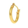 thumbnail image 1 of JewelStop 14K Yellow Gold Tubular Hoop Men's Single Earring, 2x12mm, 1 of 5