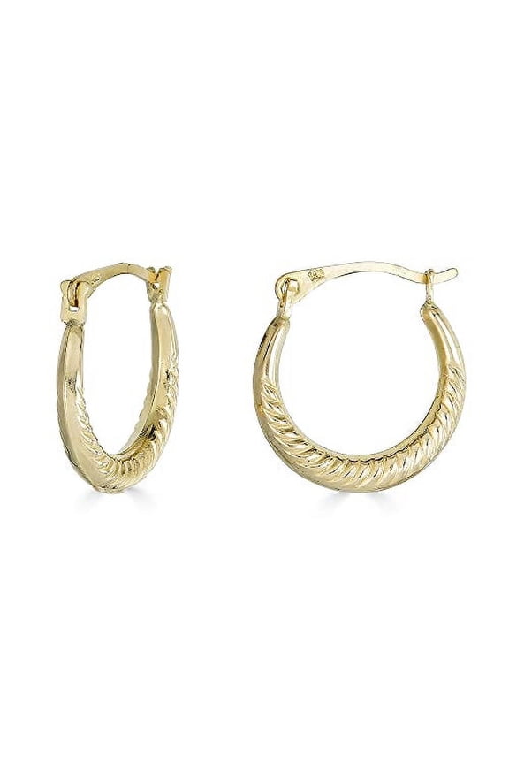 JewelStop 14K Yellow Gold Twisted Hoop Earrings - 14mm