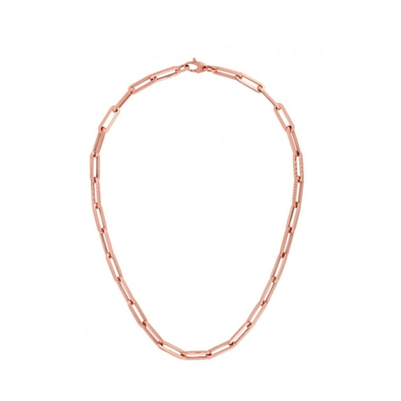 JewelStop 14k Rose Gold 6.1mm Lite Paperclip Link Chain with Lobster Clasp - 18 Inches