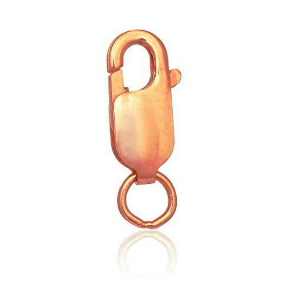 JewelStop 14k Rose Gold Polished Finish 8mm Rectangular Lobster Lock
