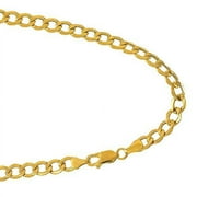 KARAT RUSH JewelStop 14k Semi-Solid Yellow Gold 6.1 mm Lite Cuban Curb Chain Bracelet, Lobster Claw Clasp-8 Inches