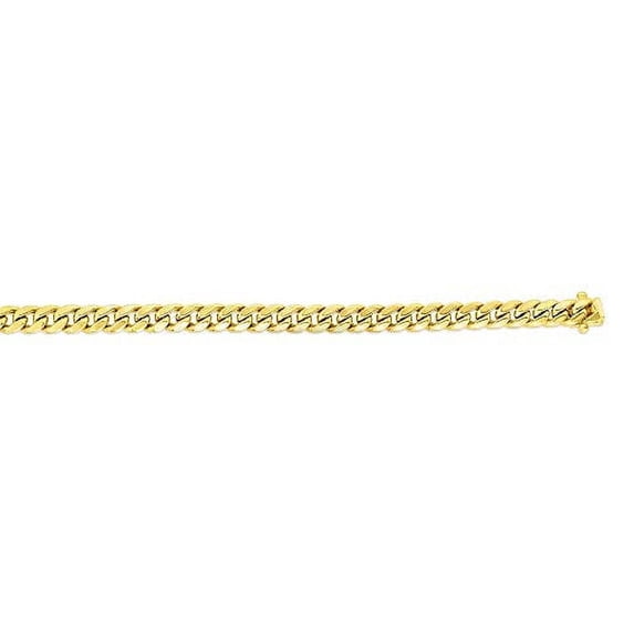 JewelStop 14k Semi-solid Yellow Gold 6.9mm Miami Cuban Link Bracelet, Box Clasp- 8.5" - 11.29gr.