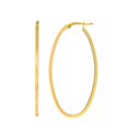 thumbnail image 1 of JewelStop 14k Shiny Yellow Gold for Adult Fancy Oval Hoop Female Earrings - 50 x 25Mm, 1 of 7