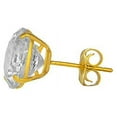 thumbnail image 1 of JewelStop 14k Solid Gold CZ Basket Setting Stud Single 3mm .12ct Men's Earring, 1 of 5