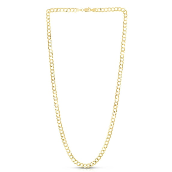 JewelStop 14k Solid Gold Yellow Or White 5.7 mm Curb Chain Bracelet Necklace 8.5" 20" 22" 24" 30" Lobster Claw - 20.45gr.