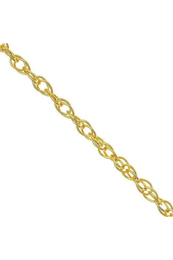 JewelStop 14k Solid Gold Yellow or White Diamond-Cut Carded Lite Thin Dainty 0.4 mm Cable Rope Chain Necklace