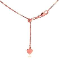 JewelStop 14k Solid Rose Pink) Gold 0.7mm Adjustable Box Chain 22" w/Lobster Claw Clasp
