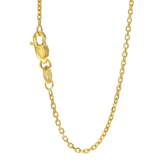 JewelStop 14k Solid Yellow Gold 1.1 Mm Cable Chain Necklace 16" Lobster Claw Clasp - 1.55gr.