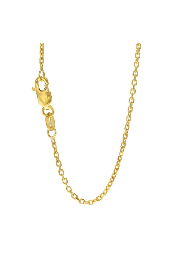 JewelStop 14k Solid Yellow Gold 1.1 Mm Cable Chain Necklace 16" Lobster Claw Clasp - 1.55gr.