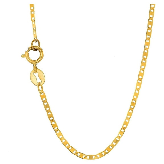 JewelStop 14k Solid Yellow Gold 1.2mm Mariner Chain Necklace - 18"