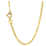 JewelStop 14k Solid Yellow Gold 1.2mm Mariner Chain Necklace - 18"