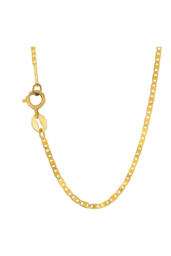 JewelStop 14k Solid Yellow Gold 1.2mm Mariner Chain Necklace - 18"