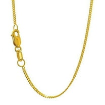 JewelStop 14k Solid Yellow Gold 1.5 mm Gourmette Chain Necklace, Lobster Claw Clasp - 16 Inches, 3gr.