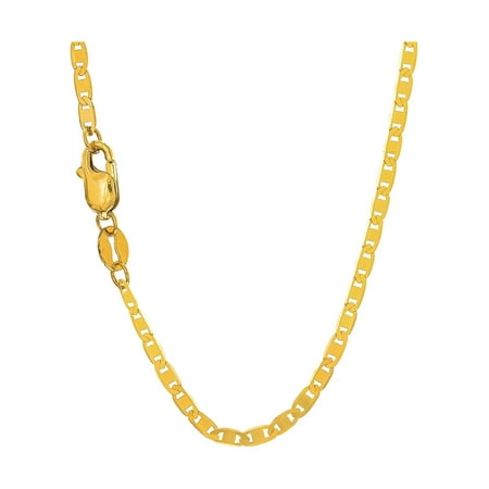 JewelStop 14k Solid Yellow Gold 1.7 mm Mariner Chain Necklace - 24"