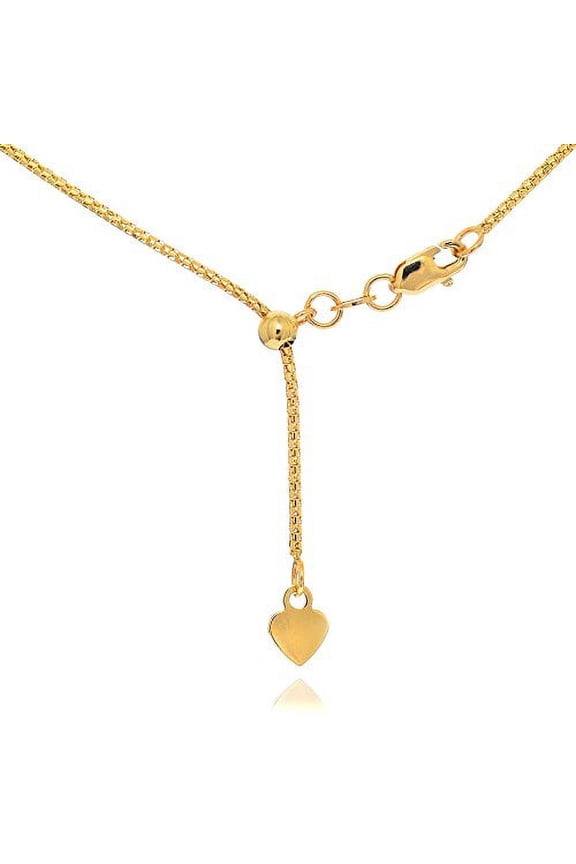 JewelStop 14k Solid Yellow Gold 1 mm Popcorn Chain Extendable & Adjustable, Lobster Claw - 22 Inches, 2.7gr.