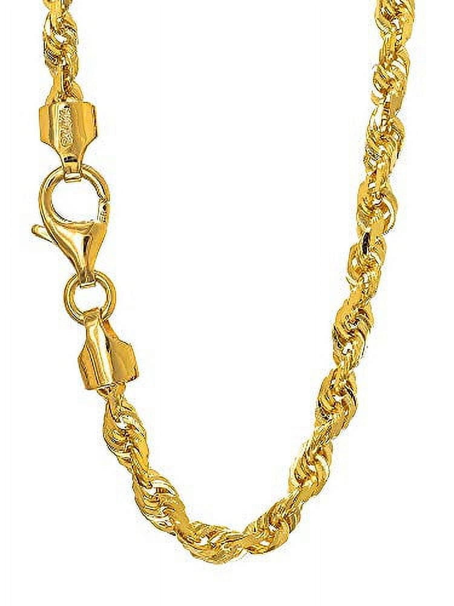 JewelStop 14k Solid Yellow Gold 3.7 mm Rope Chain Bracelet, Lobster Claw Clasp-8 Inches, 8.6gr.