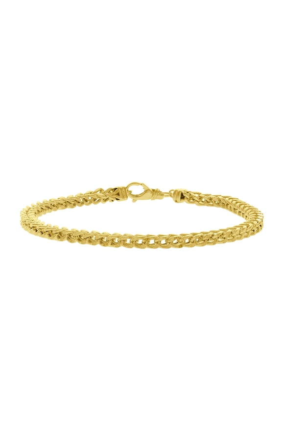 JewelStop 14k Solid Yellow Gold 3.9 mm Square Franco Chain Bracelet 8.75" Lobster Claw Clasp - 7.4gr.