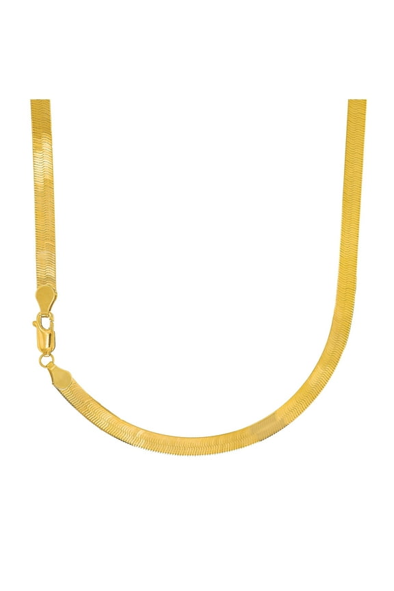 JewelStop 14k Solid Yellow Gold 3mm Silky Imperial Herringbone Chain Necklace with Lobster Claw, 18"- 4.2gr.