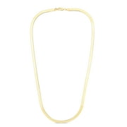JEWELSTOP DESIGNER JEWELRY FOR LESS JewelStop 14k Solid Yellow Gold 3mm Silky Imperial Herringbone Chain Necklace with Lobster Claw Clasp, 16" 18" 20" - 3.7gr.