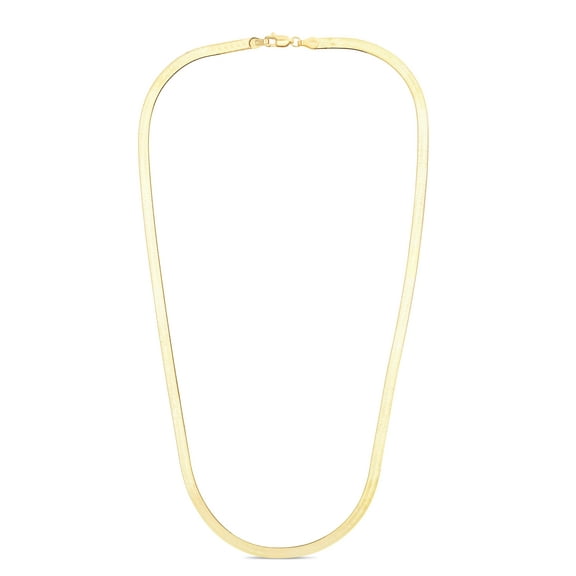 JewelStop 14k Solid Yellow Gold 3mm Silky Imperial Herringbone Chain Necklace with Lobster Claw Clasp, 16" 18" 20" - 3.7gr.