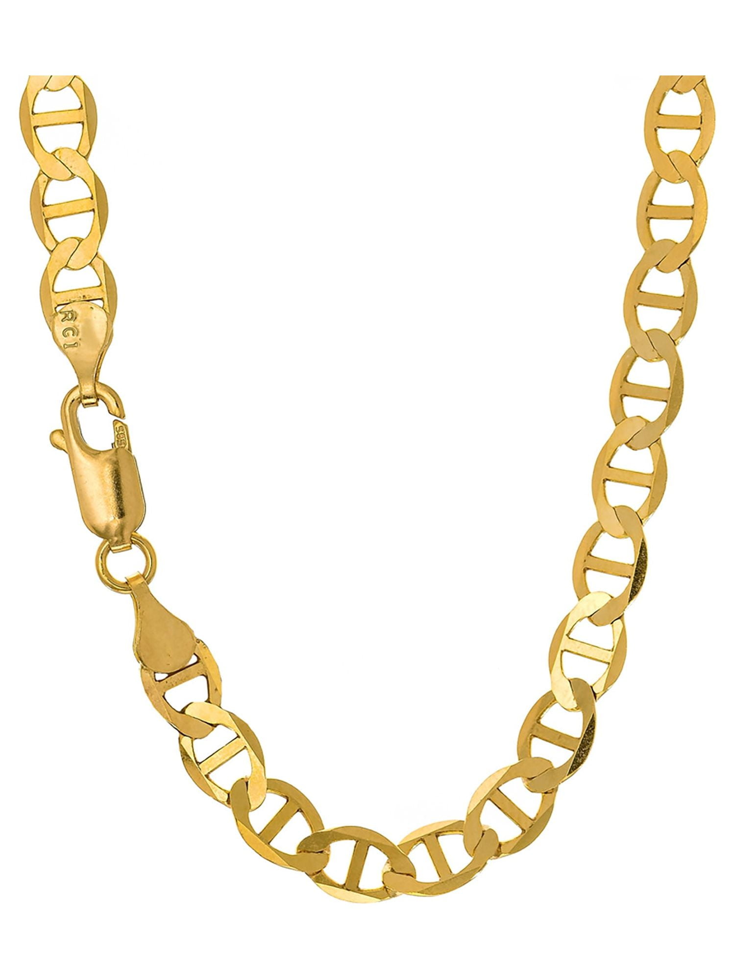 JEWELSTOP DESIGNER JEWELRY FOR LESS JewelStop 14k Solid Yellow Gold 4.5mm Mariner Chain Necklace, Lobster Claw-24"