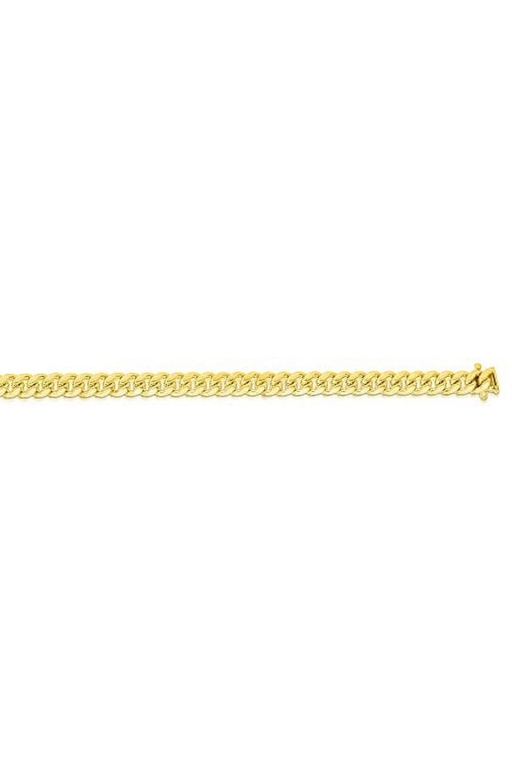 JewelStop 14k Solid Yellow Gold 5mm Miami Cuban Link Chain Necklace, Box Clasp - 22 Inches