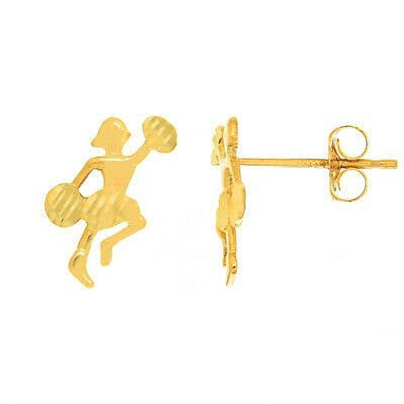 Sparkling Cheerleader Earrings With Crystals - Rhodium Plated Hypoallergenic Post Earrings For Teens & Adults (3/4" Height)