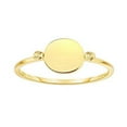 thumbnail image 1 of JewelStop 14k Solid Yellow Gold Shiny Flat Round Ring with 2 Textured Beads Size 7, 1.1gr., 1 of 3