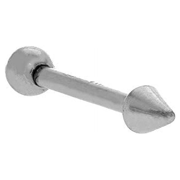 JewelStop 14k Solid Yellow Gold Straight Cone Ball Eyebrow Ring, 16 Gauge Nickel Free
