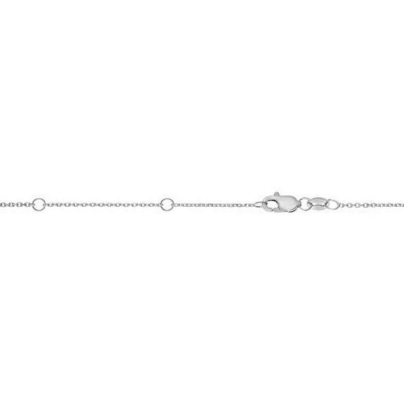 JewelStop 14k White Gold 1.4mm Extendable Cable Chain Necklace, Lobster Claw 16-18 Inches, 2.3gr.