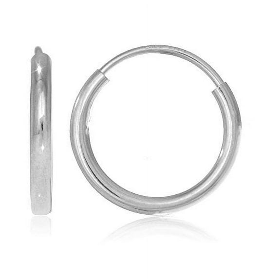 JewelStop 14k White Gold Endless Hoop Earrings - 18 mm
