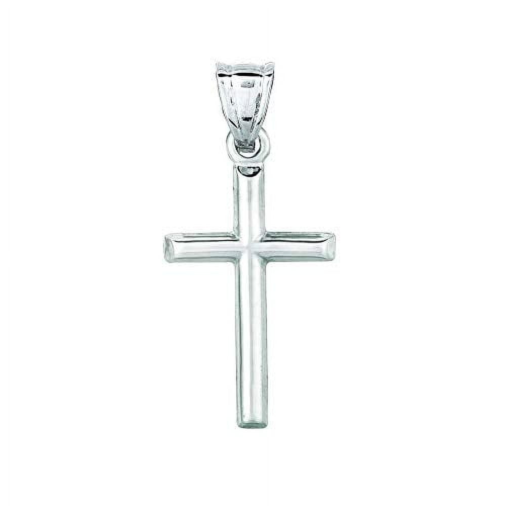 JEWELSTOP DESIGNER JEWELRY FOR LESS JewelStop 14k White Gold High Polished Semi-Solid Cross Pendant New