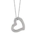 thumbnail image 1 of JewelStop 14k White Gold Open Heart Pendant Necklace - 18 Inches, 1.24gr., 1 of 6