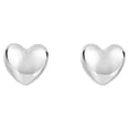 thumbnail image 1 of JewelStop 14k White Gold Shiny Puff Heart Stud Earrings - 7 x 7 mm, 1.3gr., 1 of 4