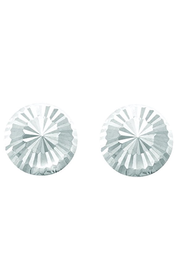 JewelStop 14k White Gold Shiny Round Post Earrings - 9 x 9 mm