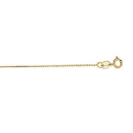 JewelStop 14k Yellow Gold 0.9mm Diamond-Cut Classic Cable Chain, Spring Ring Clasp - 16 inches