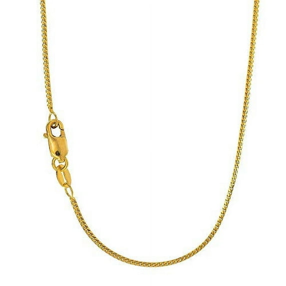 JewelStop 14k Yellow Gold 0.9mm Franco Chain, Lobster Claw - 18 Inches, 2.8gr.