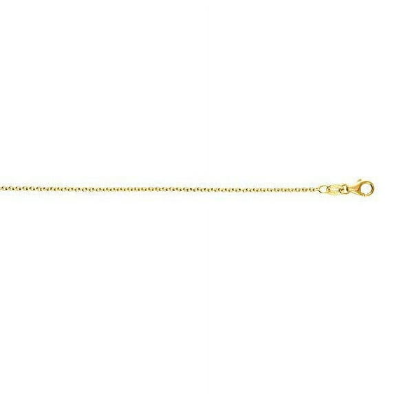 JewelStop 14k Yellow Gold 1.3mm Round Cable Link Chain Necklace 16 Inches