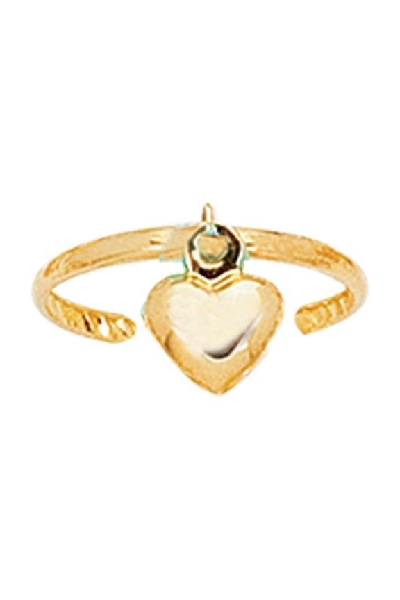 JewelStop 14k Yellow Gold 10 mm Heart Toe Ring