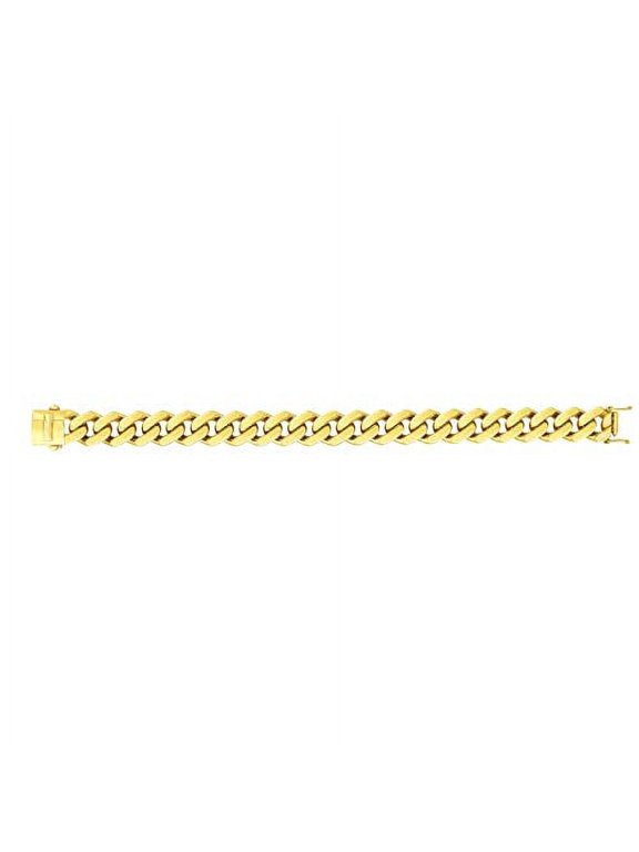 JewelStop 14k Yellow Gold 13.5mm Polished Curb Link Chain with Box Side Push Clasp 24 Inches